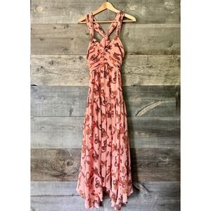 NWT A.L.C. Jaylin Maxi Dress 10 Sandstone Multi Criss-Cross Paisley Romantic
